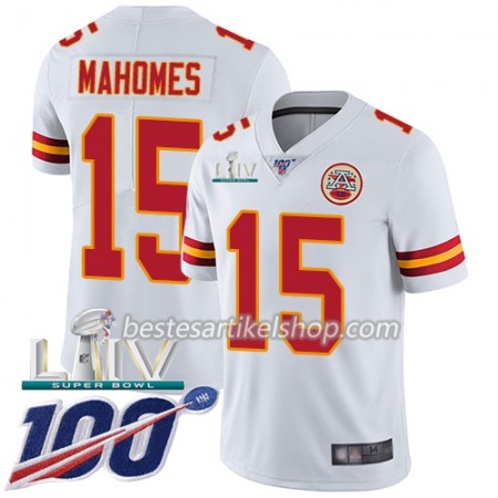 Herren Kansas City Chiefs Trikot Patrick Mahomes 15 Nike Weiß 100th 2020 Super Bowl LIV